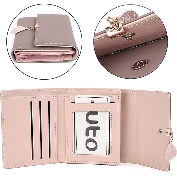 Mauve Wallet with Leaf Pendant -New In Package - Picture 5 of 9